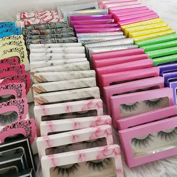 Custom 3D Eyelashes Wholesale High Quality Full Strip 20mm 5D Thick Fluffy Mink Lashes