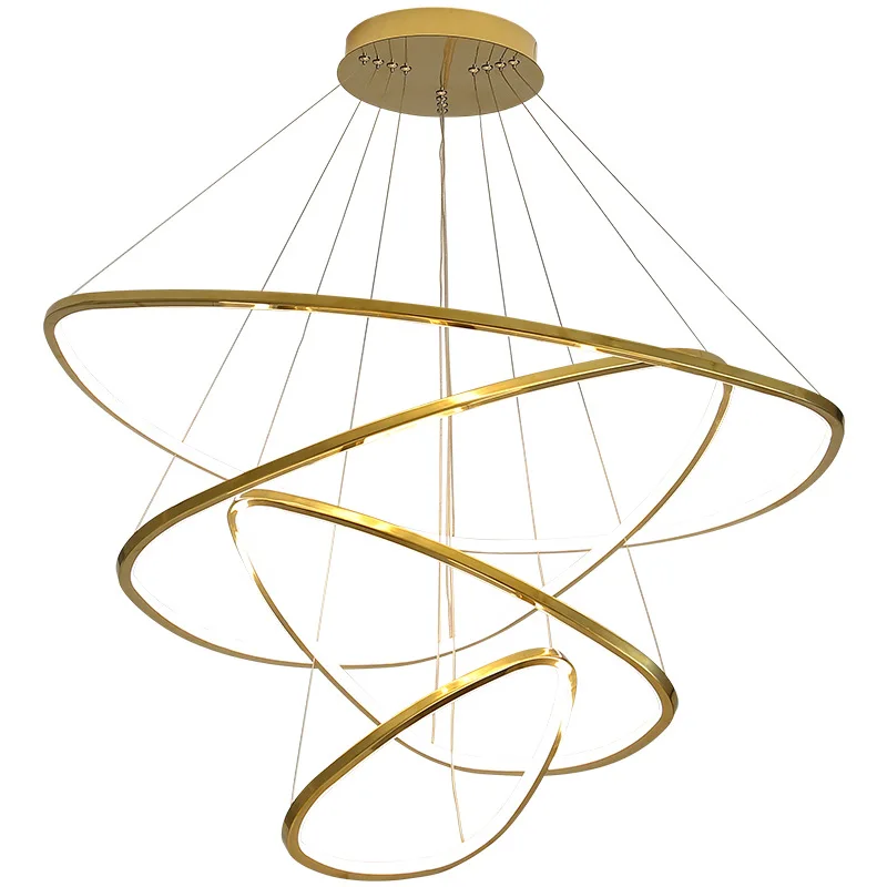 Hot selling  light round corner living room light modern creative dining chandelier simple 360 degree led pendant light