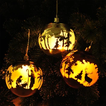 Christmas tree decoration supplies Warm White LED copper wire light Ball Ornament