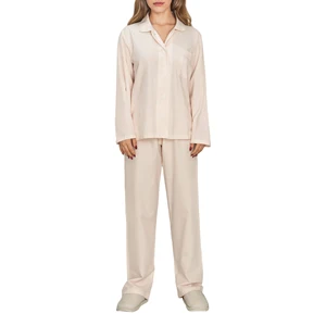 Long Sleeve Women's Sleepwear Set Cotton Flannel Pajamas Loungwear Custom Pjs Winter Pijama for Ladies