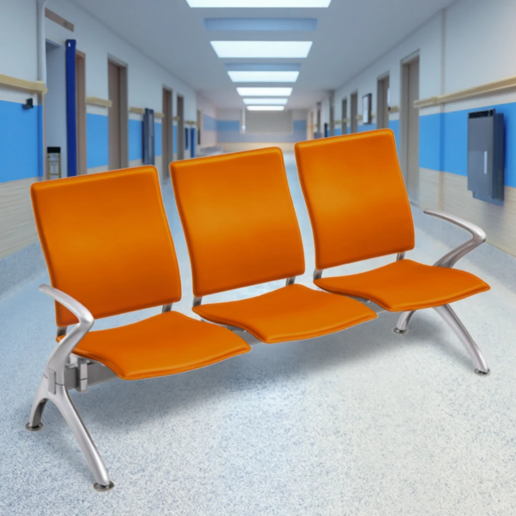 Hand-Stitched Durable Modern Hospital Chairs with Steel Base for Boardroom 6