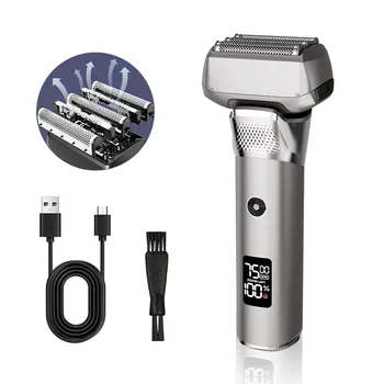 Waterproof Detachable Rechargeable USB Foil Shaver Custom Multi-function LCD Display electric hair removal machine