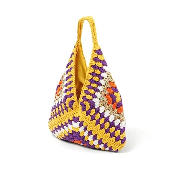 Hot Colorful Women Handmade Handbag Crochet Shoulder Tote Bag