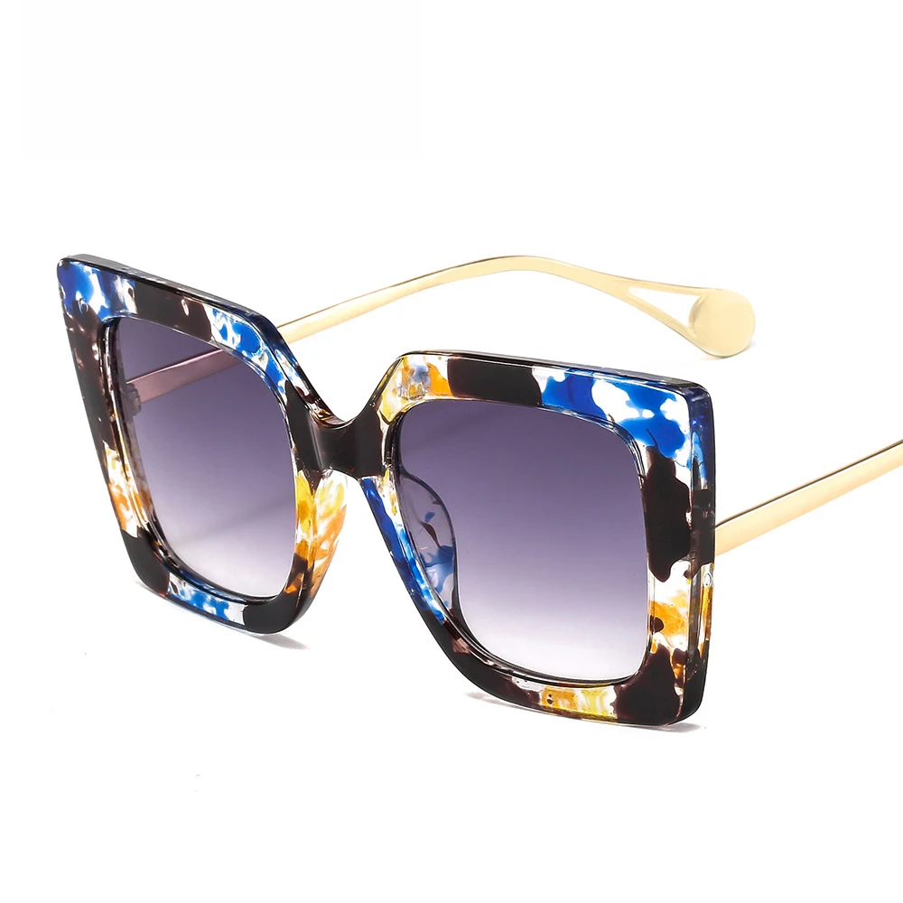New Trend Retro Custom Uv400 Colorful Sunglasses Oversized Trending Eyewear Woman Square Sunglasses