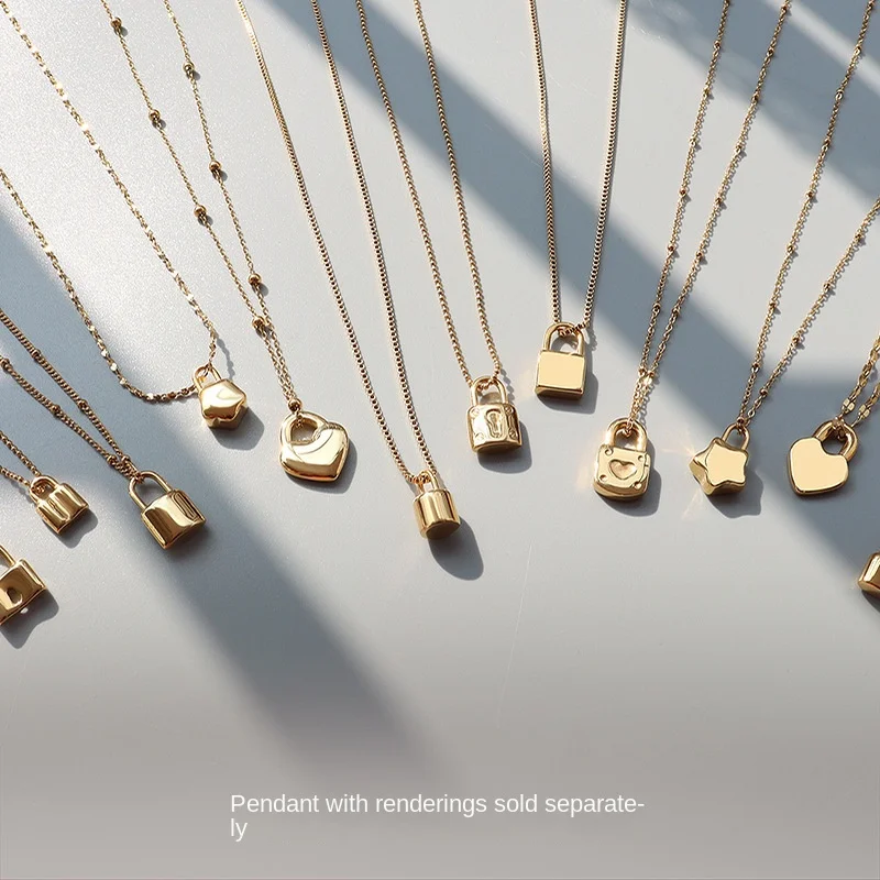 18K Gold Copper Alloy Titanium Steel Cross Chain Gypsophila Snake Bone Twist Box Chain Fish Mouth Vertical Square Chain Necklace