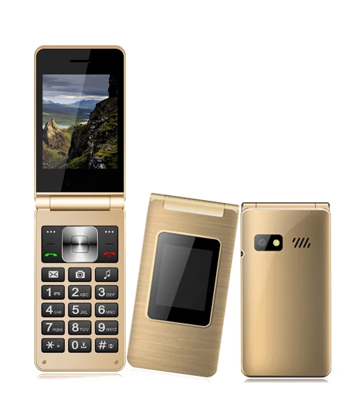 2G/4G Optional Keypad Flip Phone with 2.8 Inch Big Screen Dual SIM FM Torch Dual Screen GSM /LTE Mobile Phone