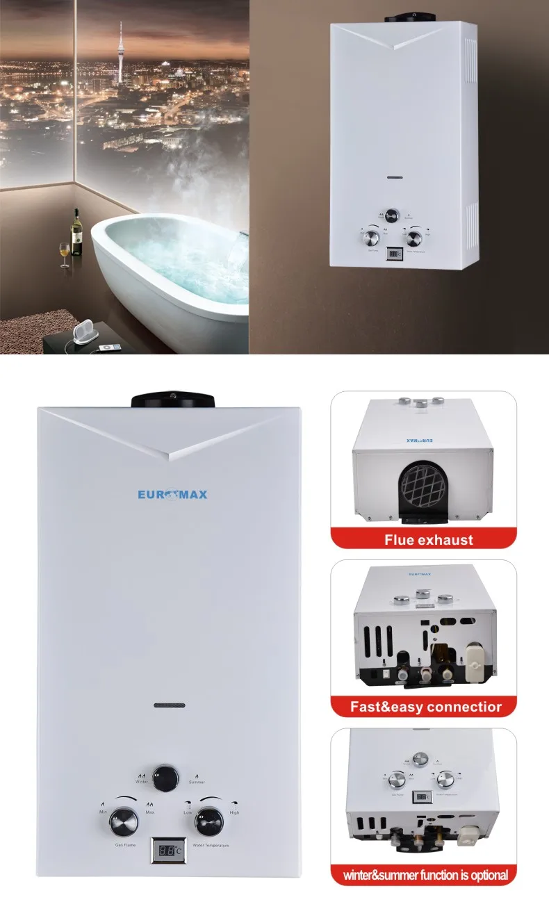 High Quality 6l 7l 8l 10l 12l Tankless Gas Geyser Lcd Display 13l 15l