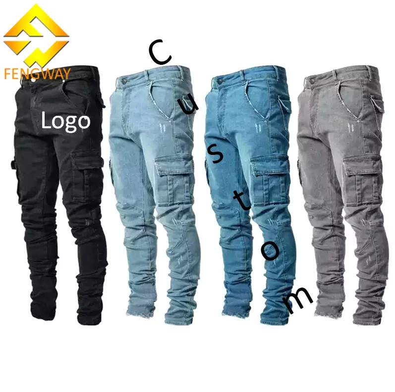 Fengway Custom New Multi-Pocket Cargo Jeans - Men's Denim