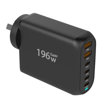 100W Gan Charger 6 Ports oPd Portable Fast Charger With 2a+4c Usb Type C Quick Wall Charger Smartphone Laptop Adapter
