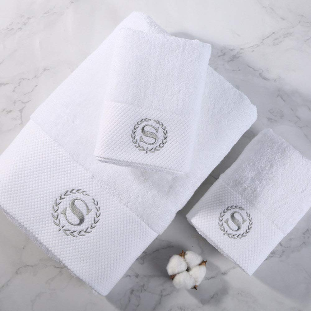 Customized 100% Cotton Terry Luxury Bath Towels Solid Color White Hotel Towels Embroidered Logo Knitted Disposable Towel Sets
