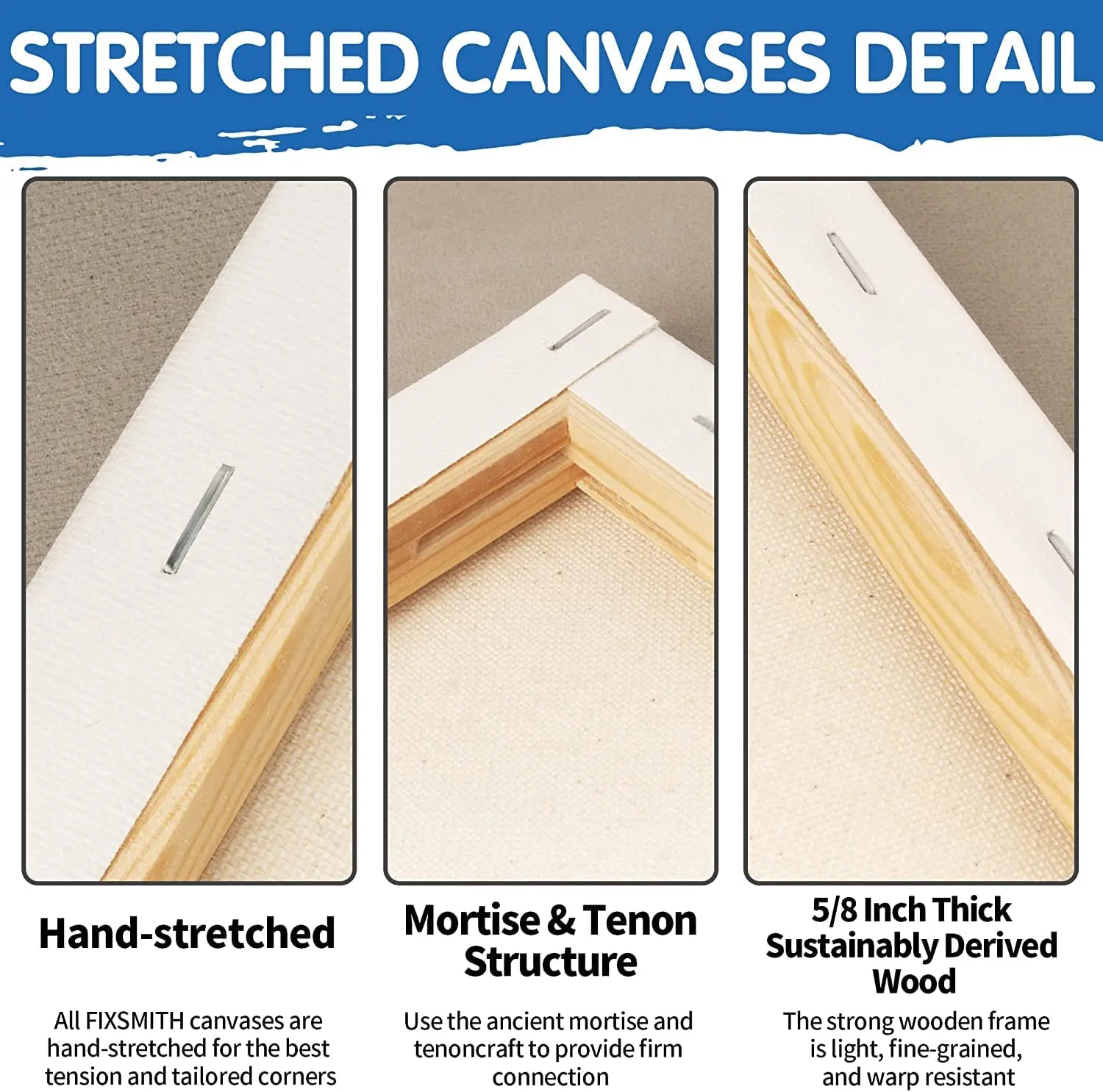 Canvas Frame Wood Custom Size Art Supplier Blank Stretched Canvas For ...