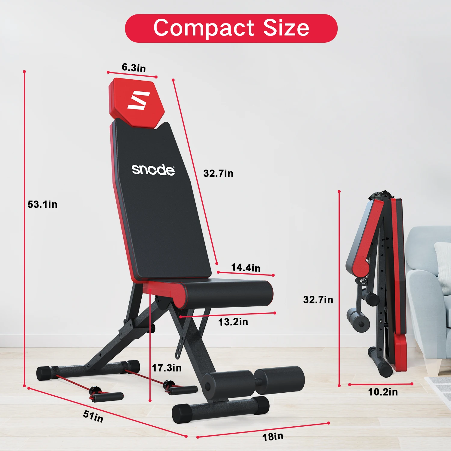 Snode Hot Selling Foldable Dumbbell Bench 12kg Weight Capacity