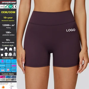 Fully Customizable High Waist Quick-Drying V-Neck Yoga Shorts Custom Fabric Color Style Logo Gym Fitness Wear Sport Women Shorts