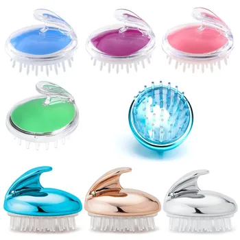 Private Label Portable Silicone Hair Root Care Brush Scalp Massage Comb Hair Care Brush Hair Styling Tools
