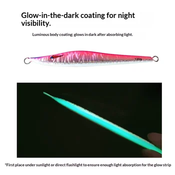 New Style Japanese Iron Plate Lure Lead Metal Jig Artificial Hard Bait Glow-in-the-Dark Laser 60g 80g 100g 120g – Metal Jig – view 4
