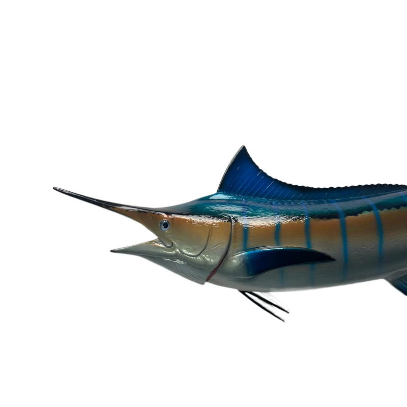 Wall Sculptures mounted fish Wall Mount Trophy Taxidermy Hand Painted Hanging Plaque miniature Blue Marlin Coastal Decor