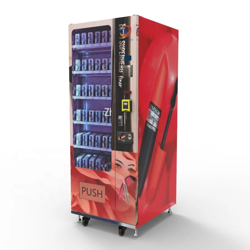 Customized Wrap Small Snack and Lash Vending Machine With Credit Card Payment System Custom Airport Kiosk Benefit Cosmetics