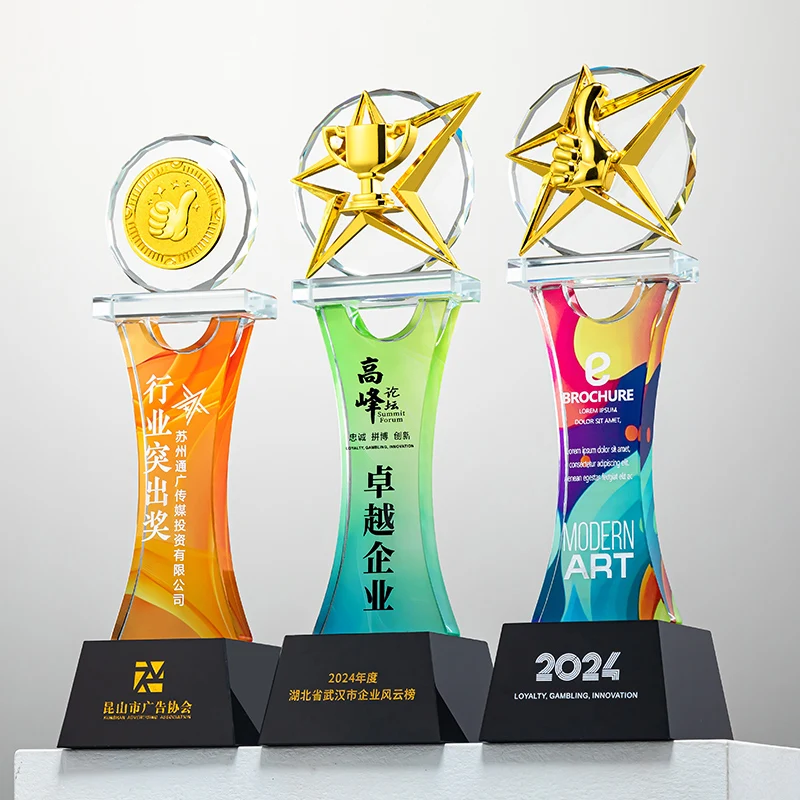 product small bridge hot products colored hand carved marathon running memorial gifts k9 glass crystal award trophie-36