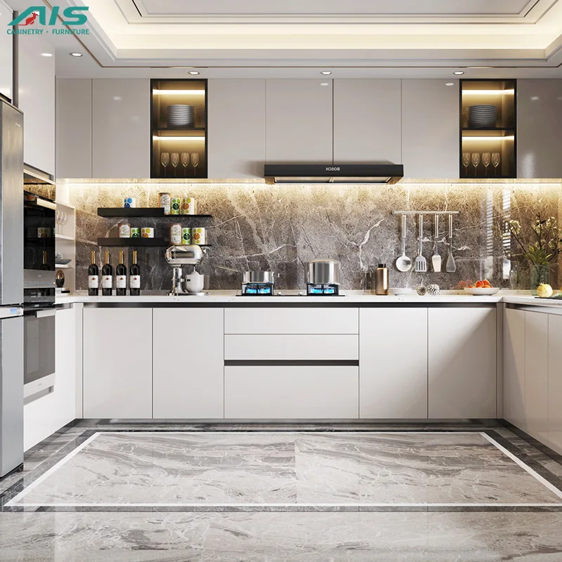 Ais Pvc Kitchen Cabinets China White Color High Quality Modern Design ...