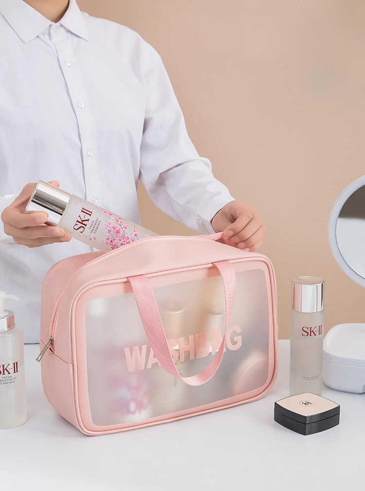 Wholesale Custom Logo Travel Organizer Makeup Bag Pvc Pu Clear Pouch Bulk  Transparent Pink White Cosmetic Bags & Cases - Buy Custom Private Label  Waterproof Travel Cosmetic Bags Professional Clear Pvc Pink