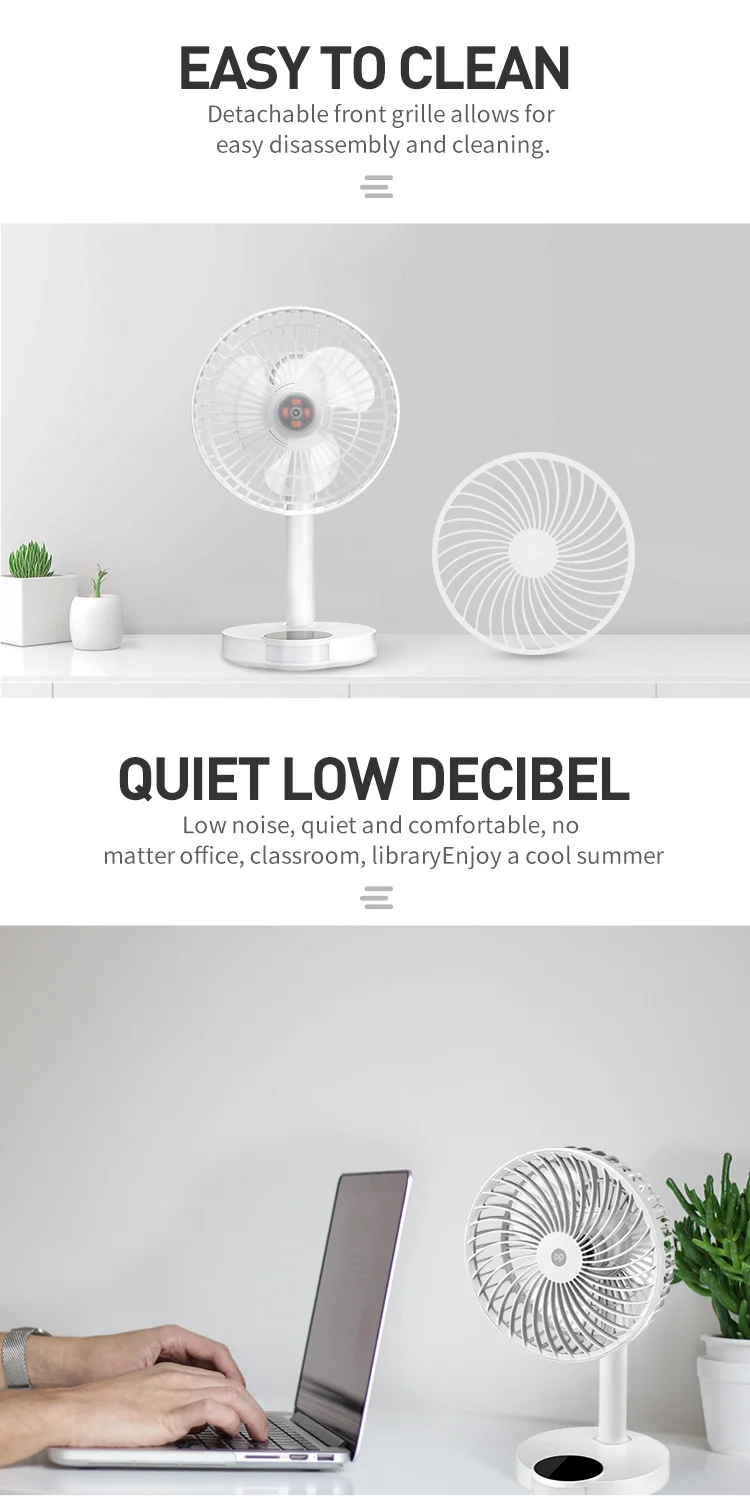 Portable Desk Fans Adjustable Tilt Portable Batteryoperated Usb