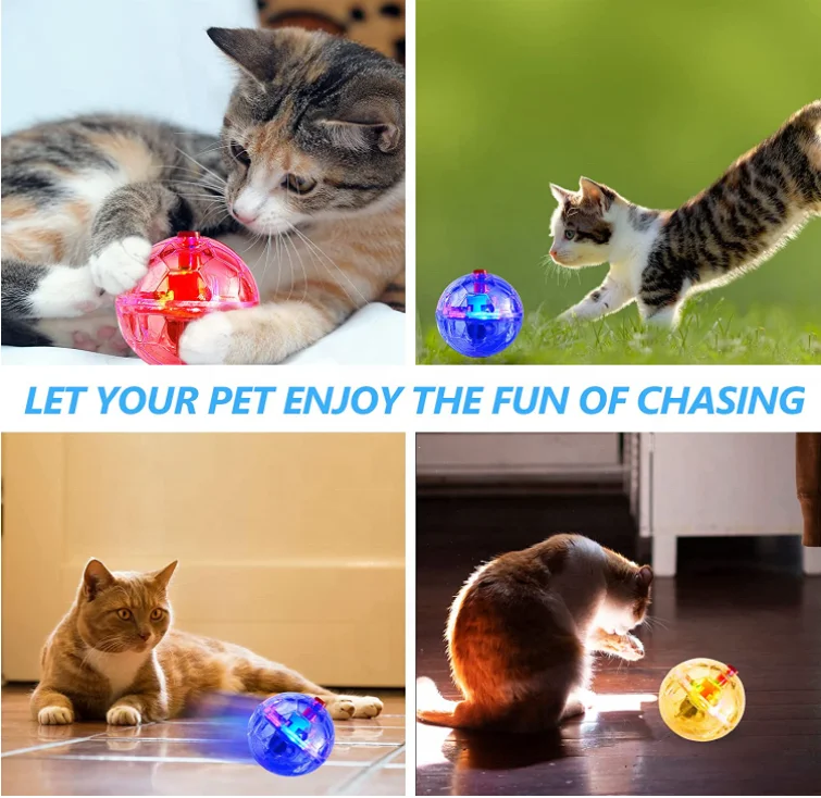 15Pcs Motion Light Up Hunting Cat Ball For Cats Motion Activated Cat Ball With LED Light Pet Interactive Toy Animal Activity Toy For More Cat Pet Family - View #12