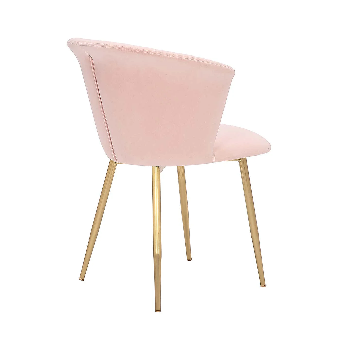 Stylish Comfy Pink Velvet Dining Chair With Golden Metal Feet Buy