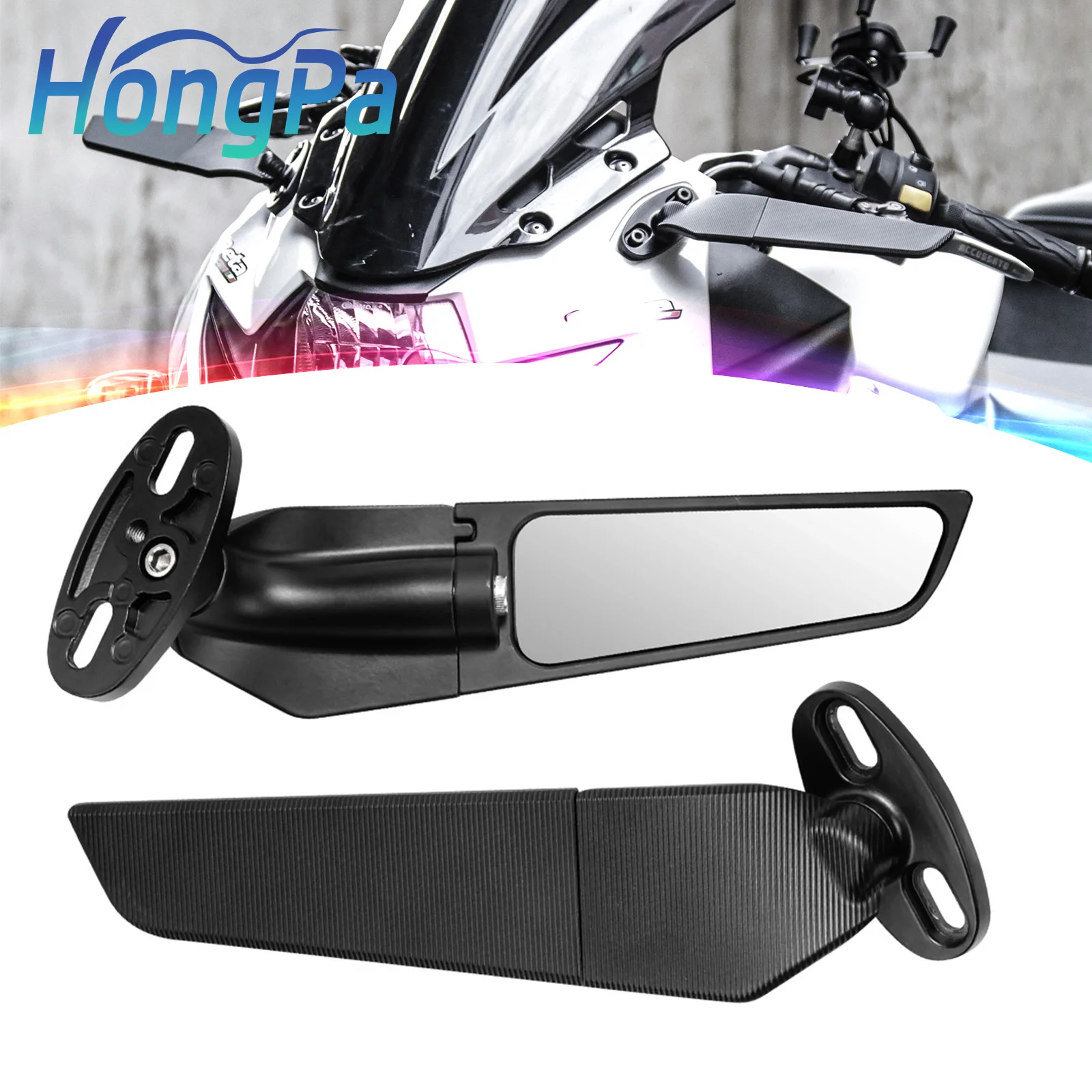 Universal Foldable Rearview Side Mirrors – Fits YAMAHA YZF R1 R1M