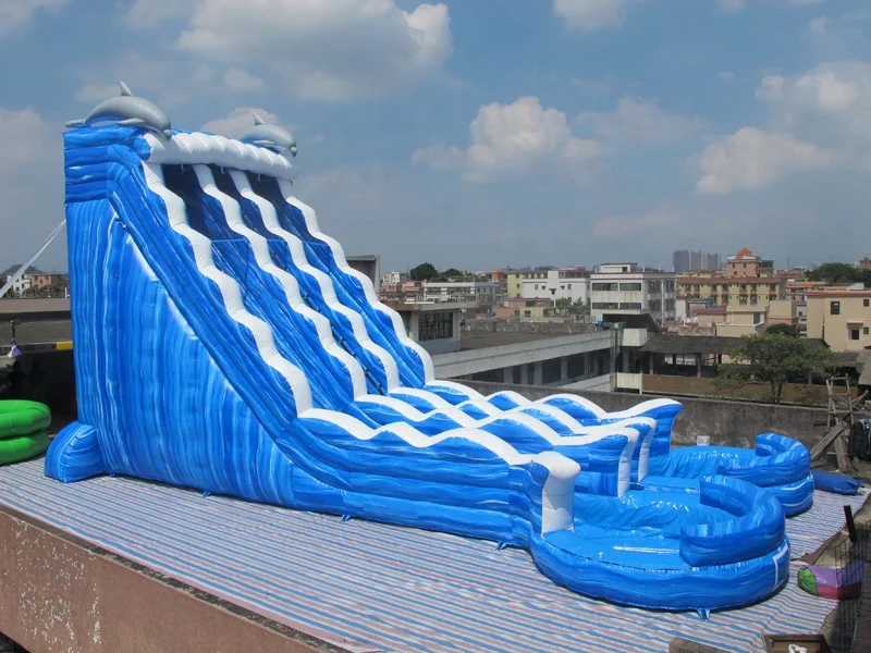 
Гигантская надувная водная горка на 18 унций, дешевый надувной Дельфин 