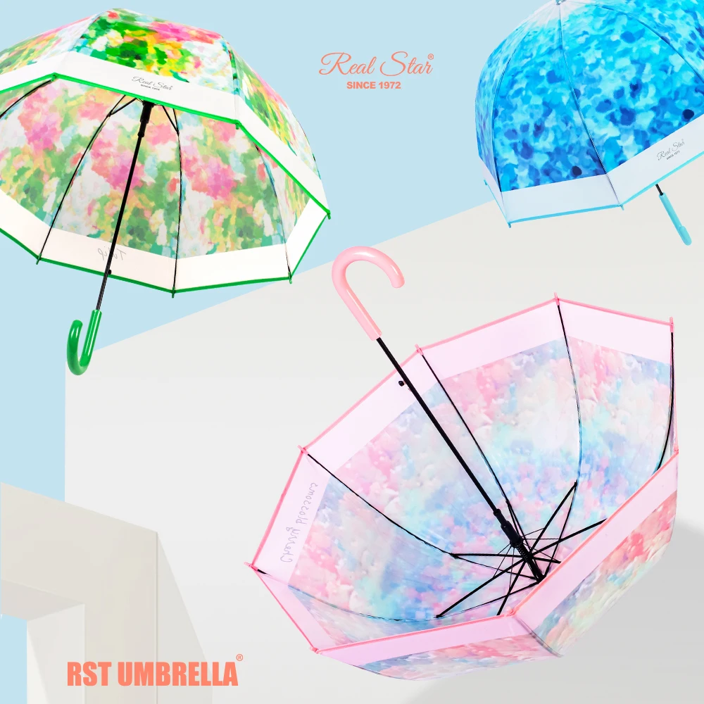 RST Fashionable Flower Printing Woman Umbrella Spring and Summer Colorful Girl Rain Umbrella
