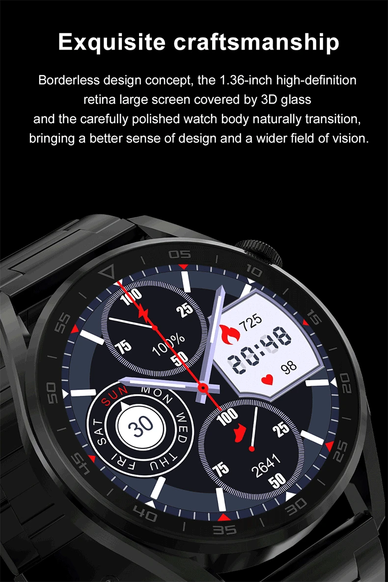 DT3 Pro Smartwatch 1.32 inch Full Round Screen Smart Watch Calling Wireless Charger Rotation Button Wearpro APP DT3 Pro Watch (5).jpg