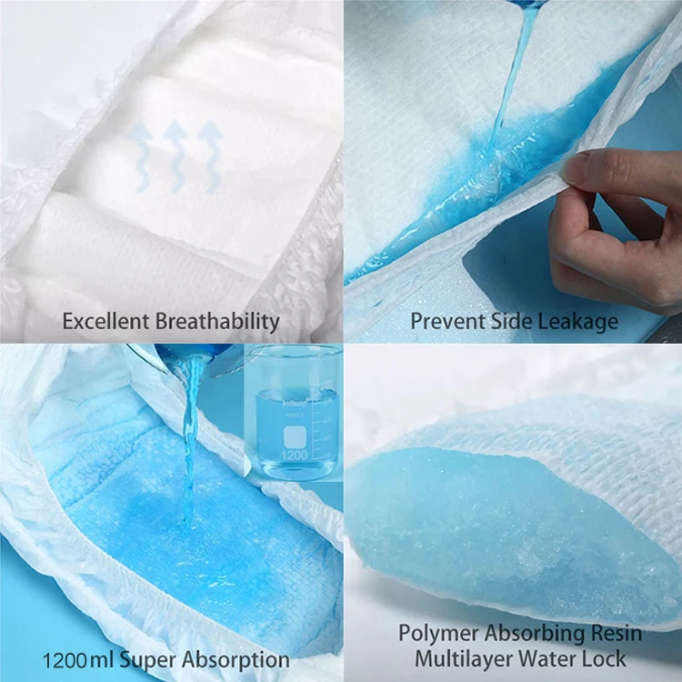 High Absorbent Capacity Extra Large Disposable Thong Adult Diapers Non-Woven Surface Eco-Friendly Adult Diaper