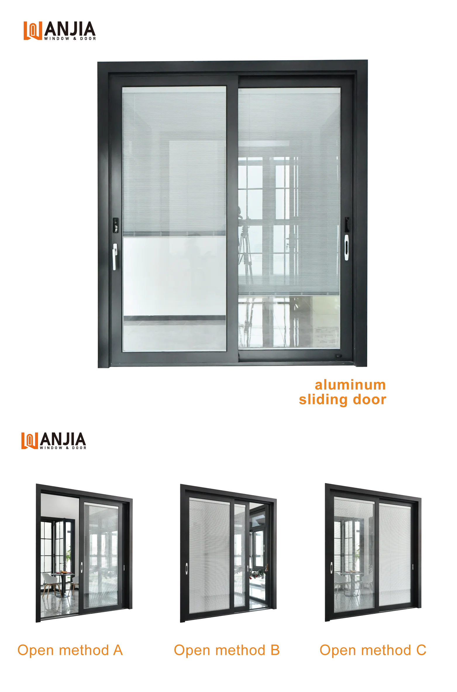 High Performance Apartment Interior Patio Double Glazed Aluminum