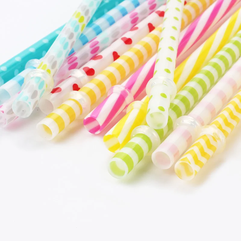 Reusable Colorful Plastic Straws Drinking Straws for Party Wedding Birthday Decorate