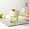 Clear cup + white leather cup holder
