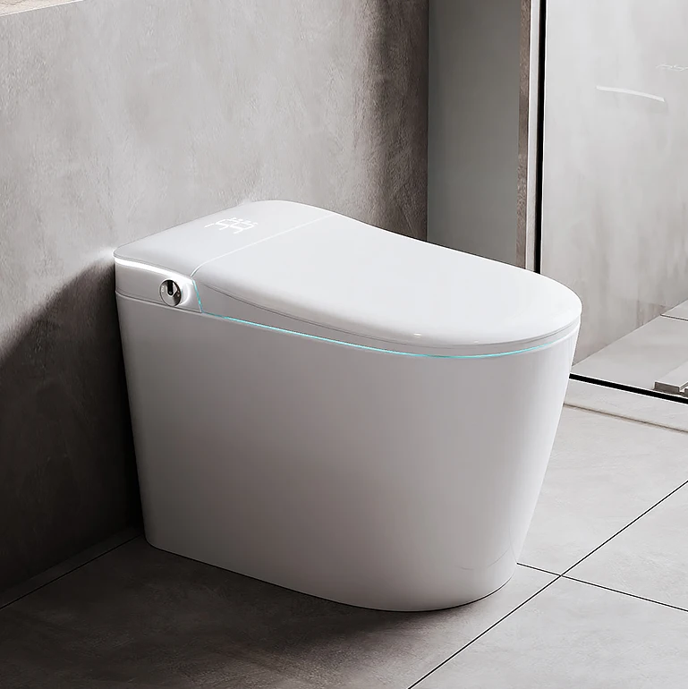 Modern Automatic Sanitary Ware Floor Mounted Intelligent Inodoro Bathroom Ceramic Automatic Toilet Bowl P- Trap Smart Toilet