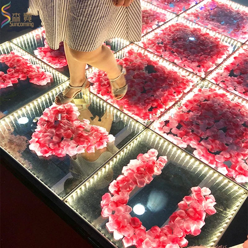 New Style Customized Portable Light up Starlit LED Flower Wedding Dance Floor