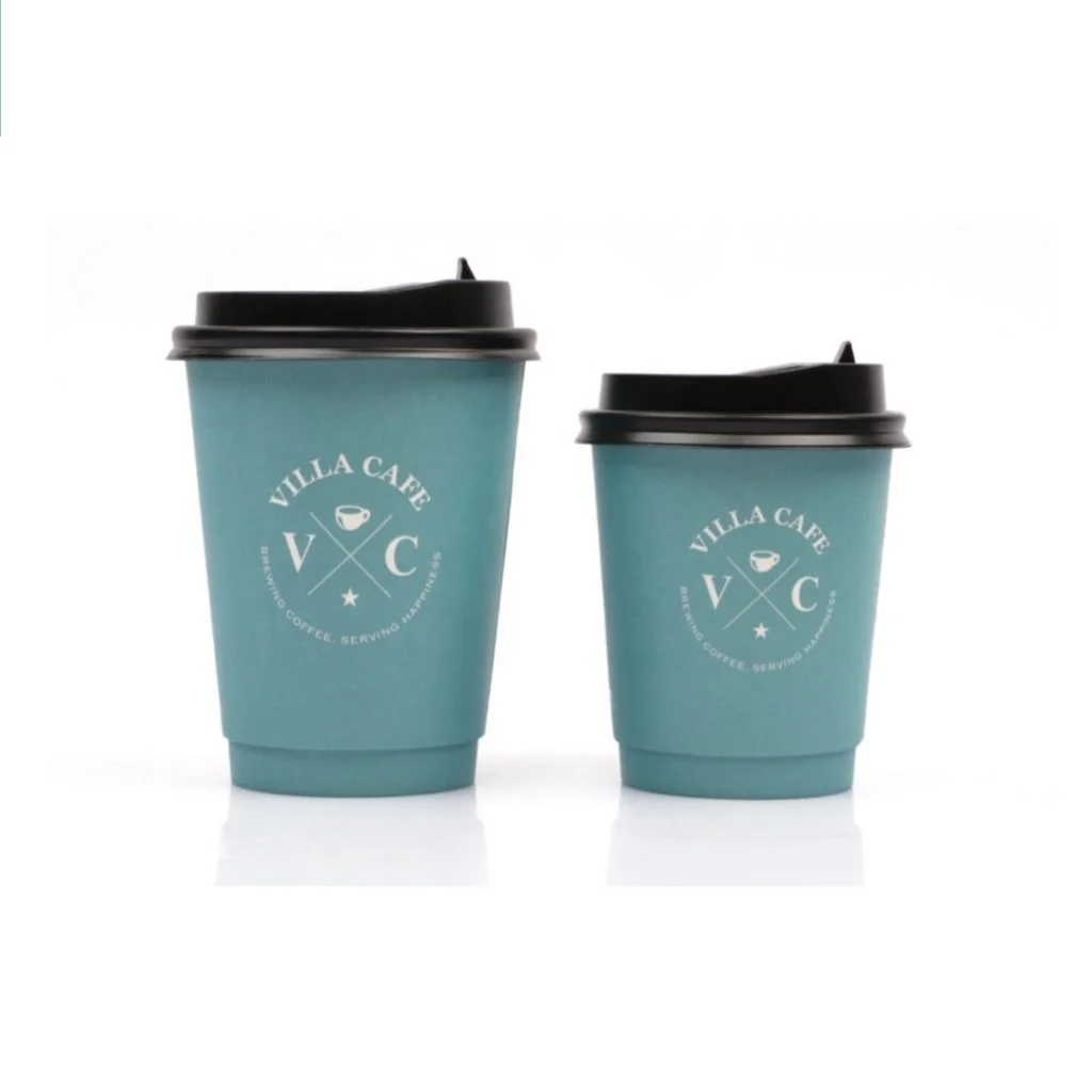 8Oz 12Oz 16Oz 20Oz Biodegradable Disposable Cafe Ethiopia Carton Single Wall Double Walls Coffee Pla Paper Cup With Lid