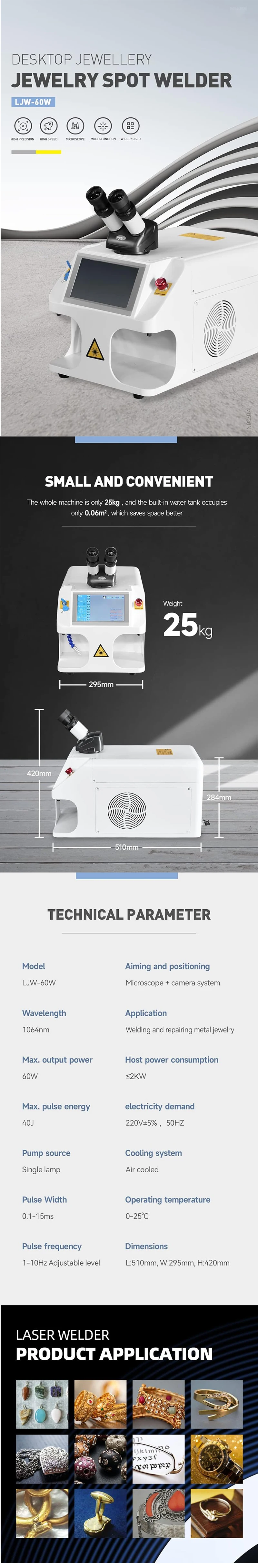 60w Diy Yag Gold Silver Platinum Jewelry Laser Spot Welder New