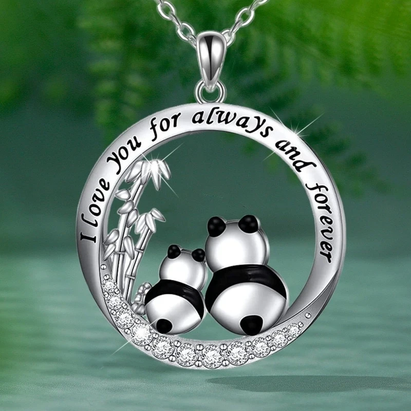 Collana Con Ciondolo Panda Carino, Madre E Bambino, In Lega, 45+5 Cm, Per Donna, Mamma, Figlia