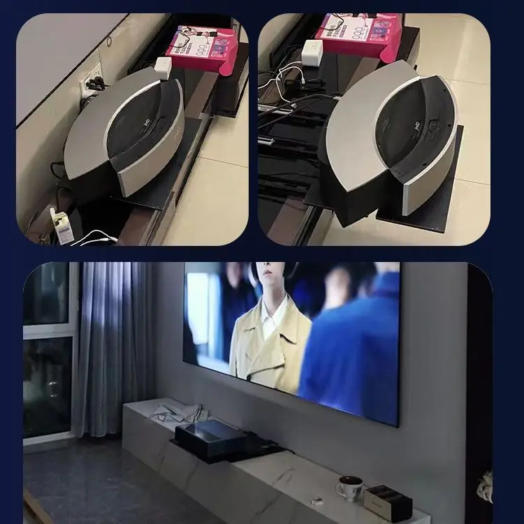 Yinzam UST Laser Projector Platform Slider Cabinet with Motorized Mobile Telescopic Table Laser Projector TV Stand for Home