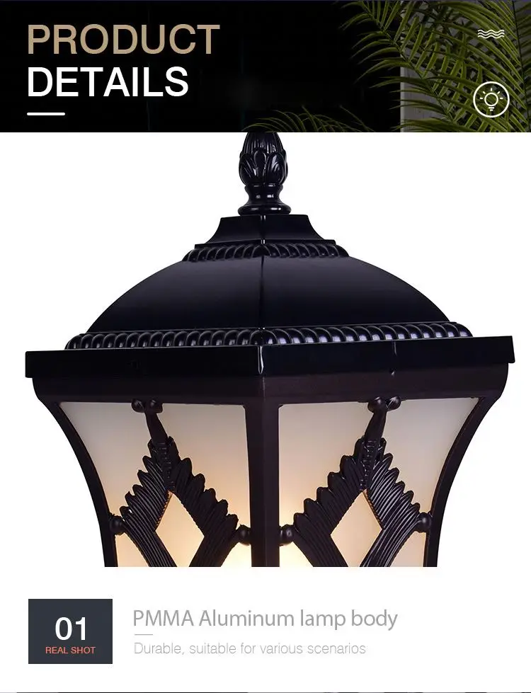 Aluminium Ip65 Waterproof Outdoor Pillar Lamp Gate Garden Column Fence Post Pillar Lights Buy