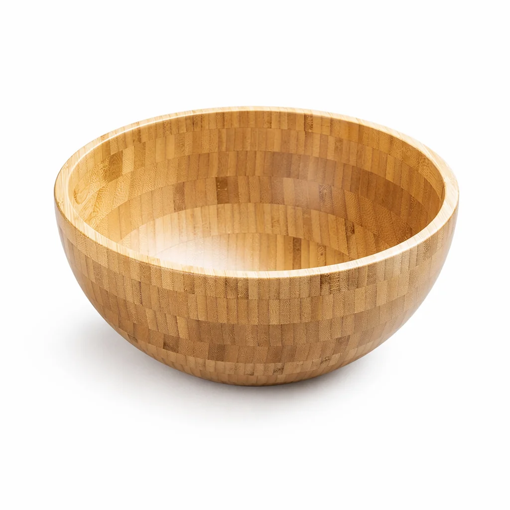 Eco-Friendly Bamboo Serving Bowl Wooden Salad Bowl for Fruits or Salads Diameter 28CM