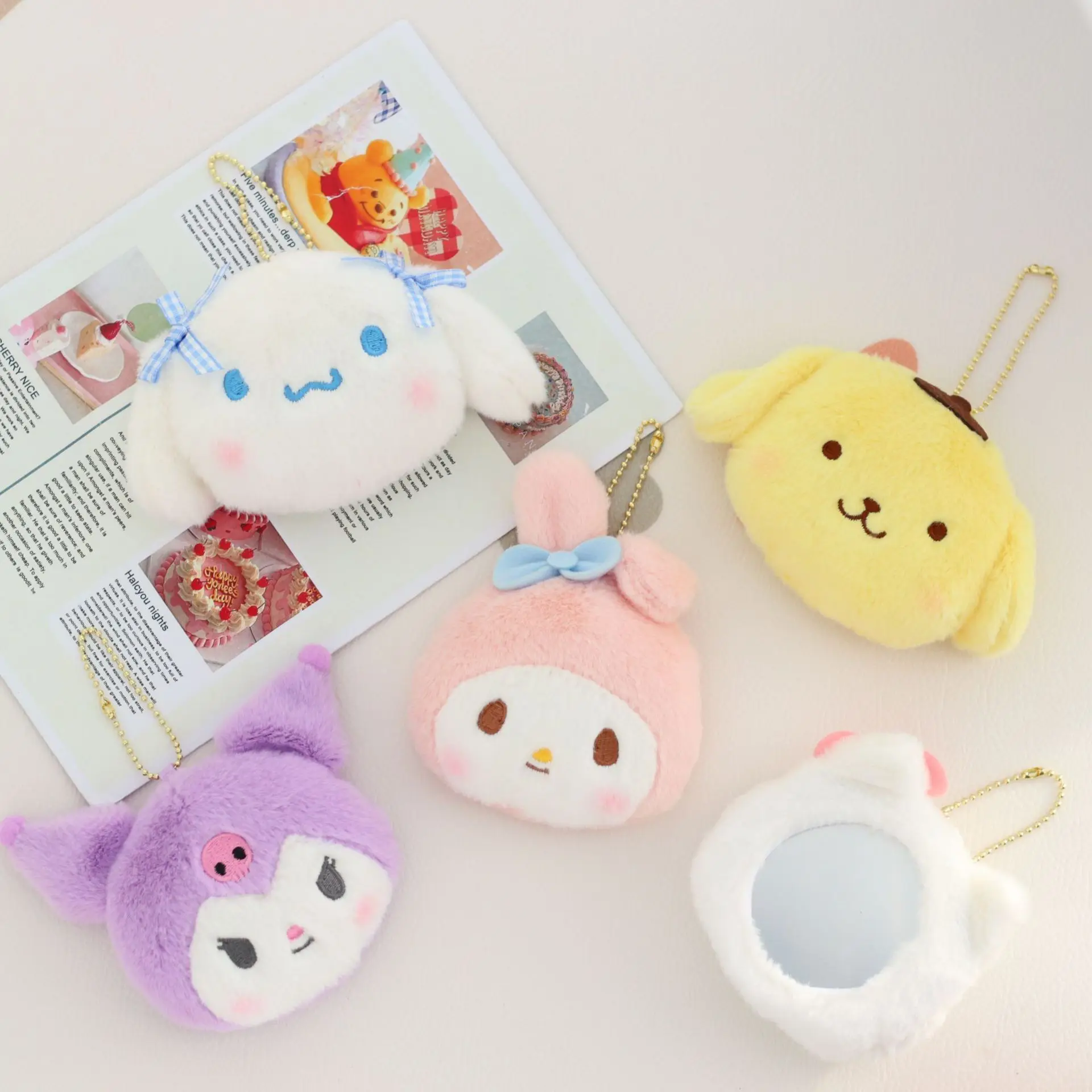 Botu Kawaii Sanrios Mirror Anime My Melody Cinnamoroll Makeup Mirror ...