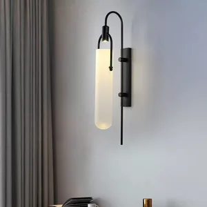 Post-Modern Creative Glass Wall Lamp Simple Nordic Design for Bedroom Bedside Living Room Corridor & Aisle LED Light Source