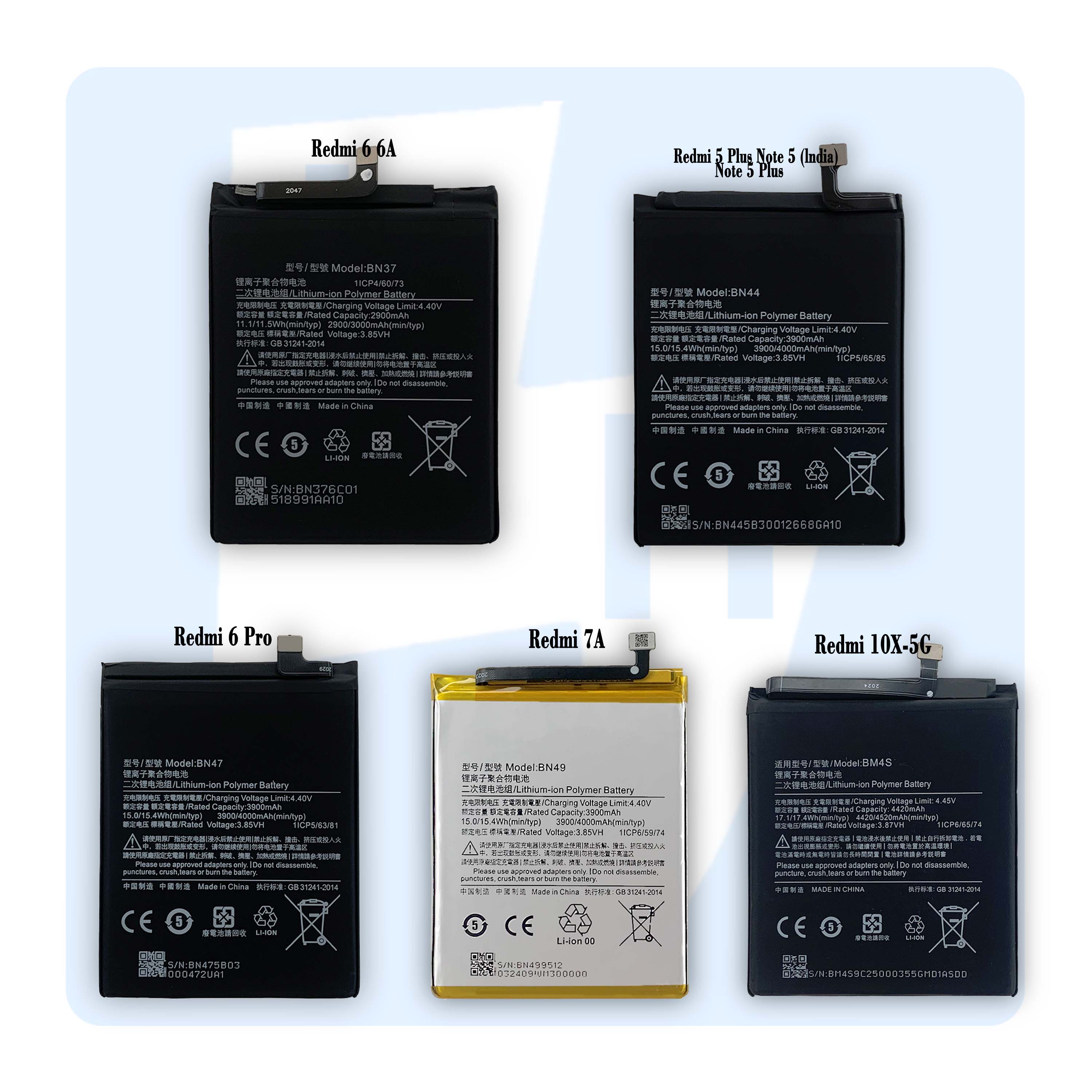 
 Оригинальная емкость redmi1 2 3 4 5 6X 7 8 8T 9 9A 9C GO PRO K20 K30 K40, аккумуляторная батарея для redmi 10X  