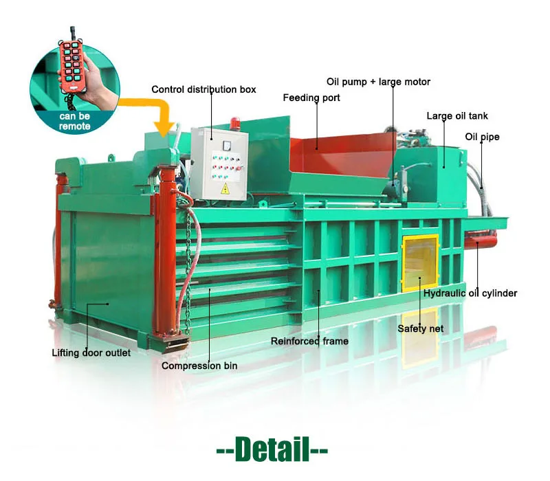 Customizable Horizontal Scrap Waste Metal Baler Machine Mobile Small Scrap Metal Baler