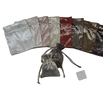 Buckskin flannel bronzing custom jewelry drawstring bag
