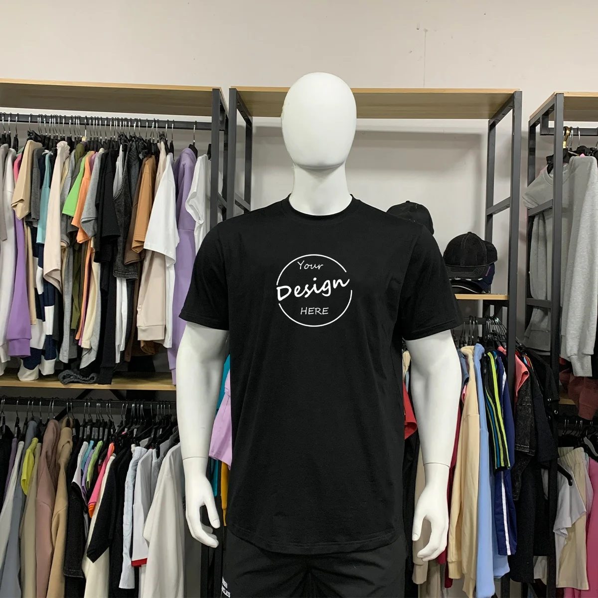 JL820D High Quality Men’s Regular Fit Cotton T-Shirt Wholesale Polyester Spandex Plain Gym Tshirt Muscle Fit