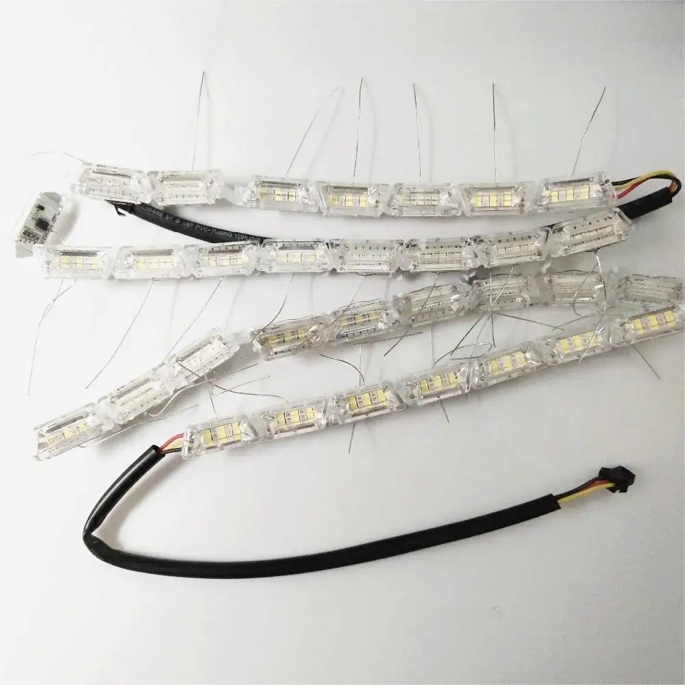 LED Crystal Tear Eye 60cm DRL Daytime Running Light Turning Color Guide Double Colour Flowing Stretchable Lamp LED Lamp Strip